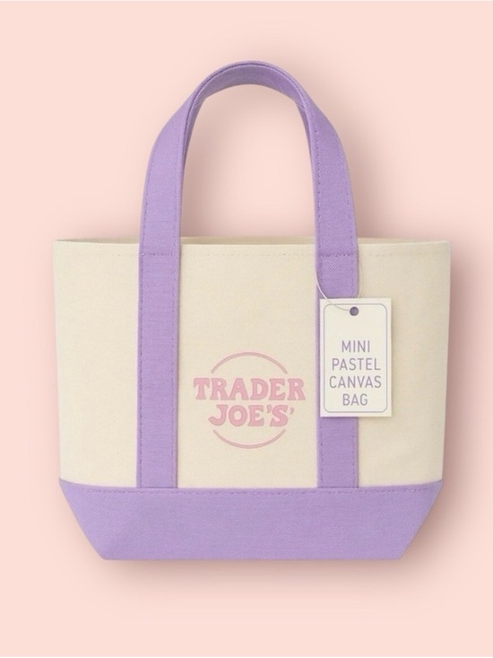 Trader Joe'S Handbags - Trader Joe’s Mini Pastel Canvas Tote Bag - Lavender